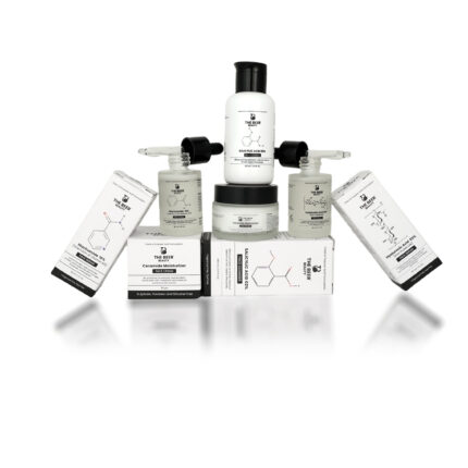 4-step skincare routine with salicylic acid, niacinamide, hyaluronic acid, and ceramide moisturizer by The Beer Beauty
