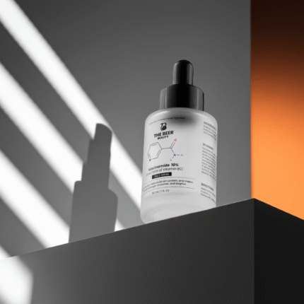 "Niacinamide 10% face serum by The Beer Beauty – single active Vitamin B3-based serum for oily, acne-prone, and sensitive skin. Reduces redness, minimizes pores, controls oil, and improves texture. Cruelty-free, alcohol-free, and made in India with a water-based formula."